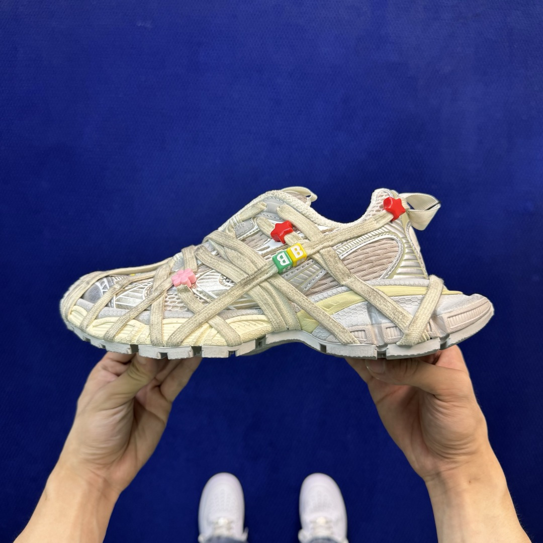 主力优势私 XA版！BALENCIAGA 3XL蜘蛛侠串珠子 巴黎世家十代 3XL老爹鞋复古做旧 独家湖南兴昂全套数据私