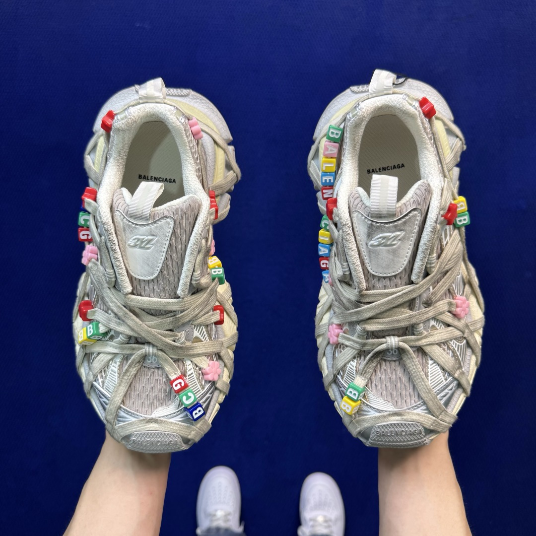 主力优势私 XA版！BALENCIAGA 3XL蜘蛛侠串珠子 巴黎世家十代 3XL老爹鞋复古做旧 独家湖南兴昂全套数据私
