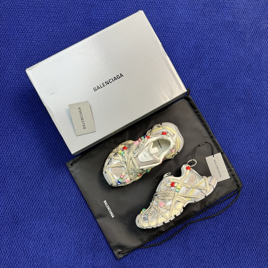 主力优势私 XA版！BALENCIAGA 3XL蜘蛛侠串珠子 巴黎世家十代 3XL老爹鞋复古做旧 独家湖南兴昂全套数据私