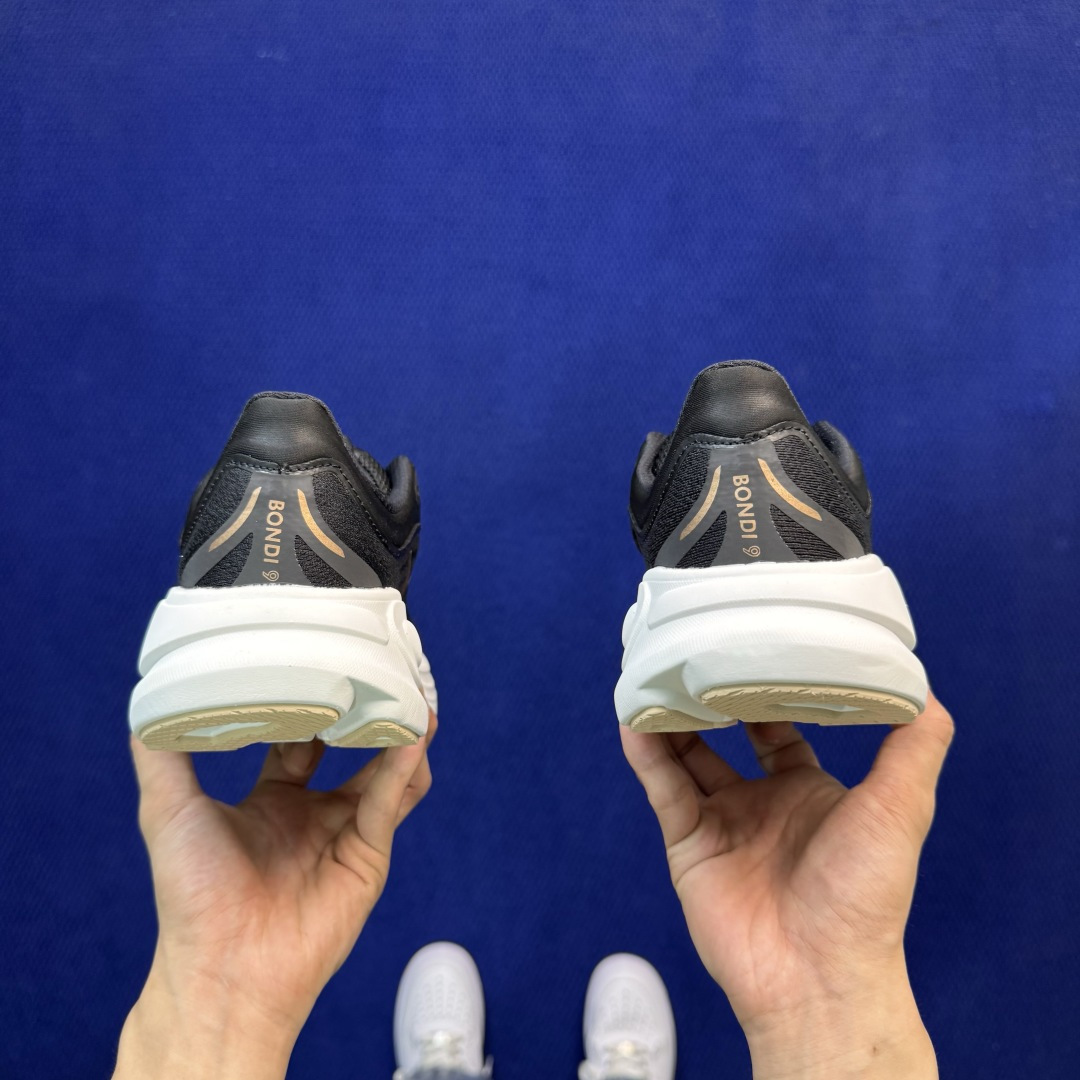 Hoka One One Bondi 9 跑步鞋 纯原大厂出品！品质库存稳定放心推！ 第18色：黑白棕 货号：-BRGL