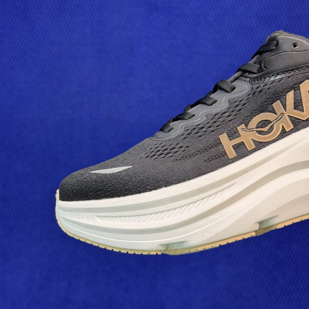Hoka One One Bondi 9 跑步鞋 纯原大厂出品！品质库存稳定放心推！ 第18色：黑白棕 货号：-BRGL