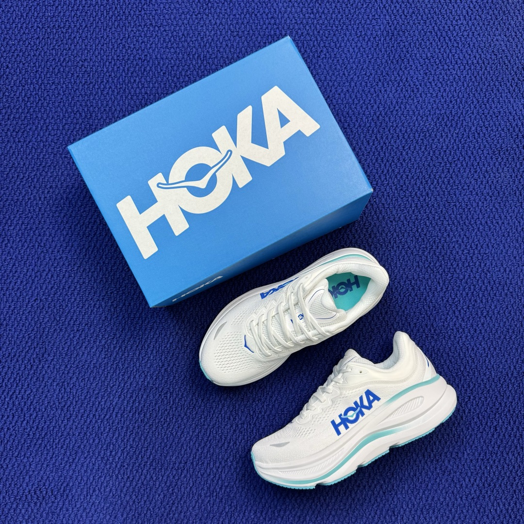 Hoka One One Bondi 9 跑步鞋 纯原大厂出品！品质库存稳定放心推！ 第19色：白蓝 货号：-WKB 尺