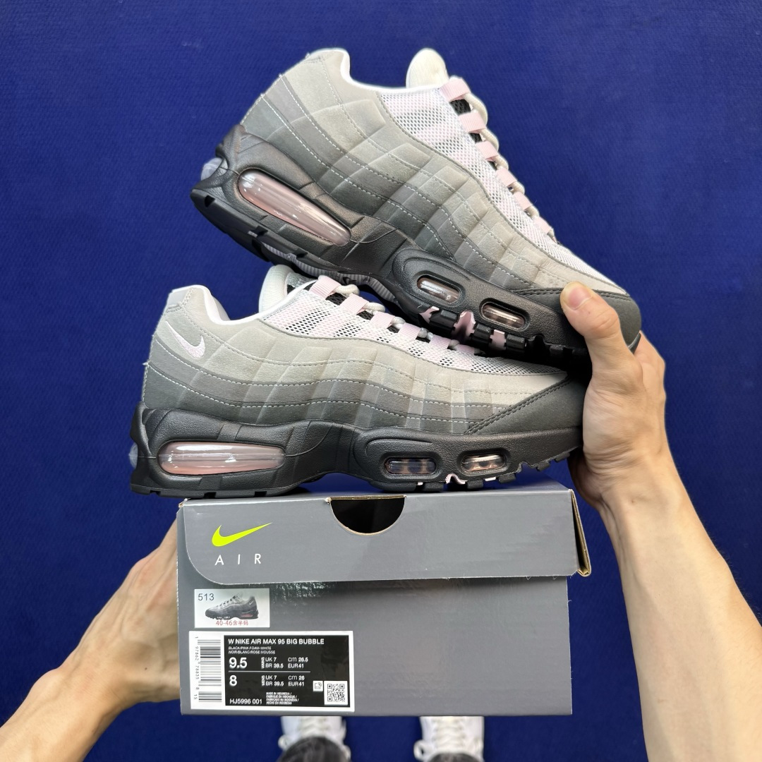 顶奢品质！Nike Air Max 95 低帮气垫跑鞋 大厂纯原！max95 第13色: 灰粉 货号：HJ5996-00