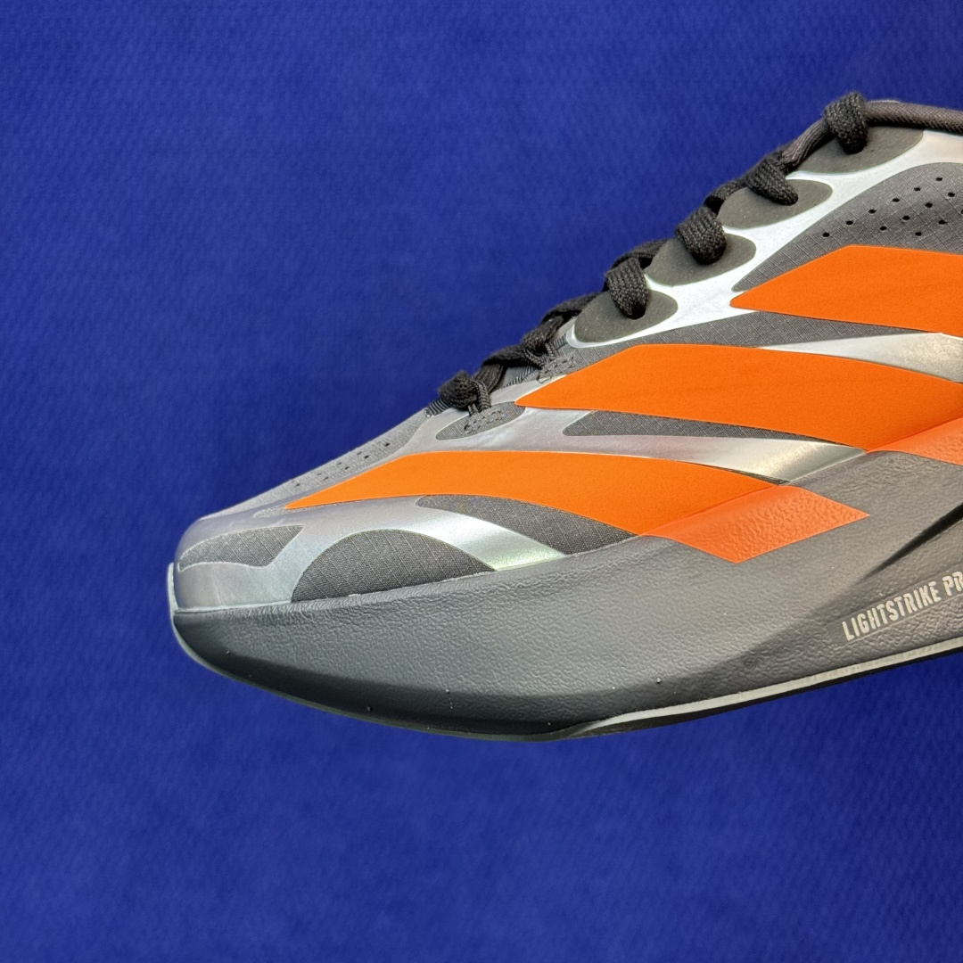 新版 AD Adizero Evo SL 阿迪达斯马拉松跑步鞋 轻量Q弹缓震跑鞋新体验！第48色:黑橘 货号：KI476