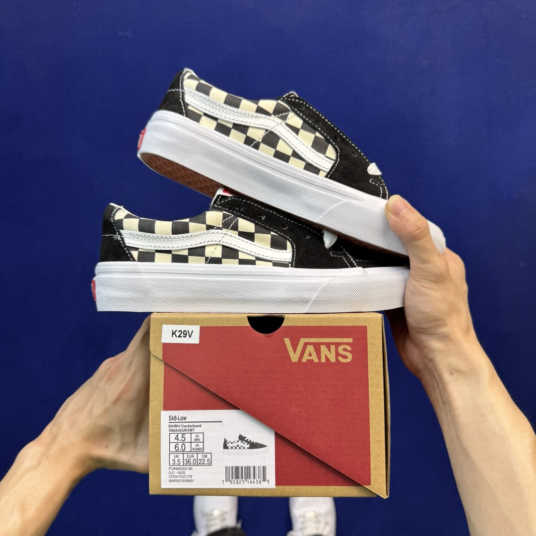 虎扑版!Vans Sk8-Low 低帮 K29V黑白棋盘格 纯原级别外贸订单!万斯经典 硫化帆布板鞋 正品海鸥线 鞋头包 虎扑版!Vans Sk8-Low 低帮 K29V黑白棋盘格 纯原级别外贸订单!万斯经典 硫化帆布板鞋 正品海鸥线 鞋头包