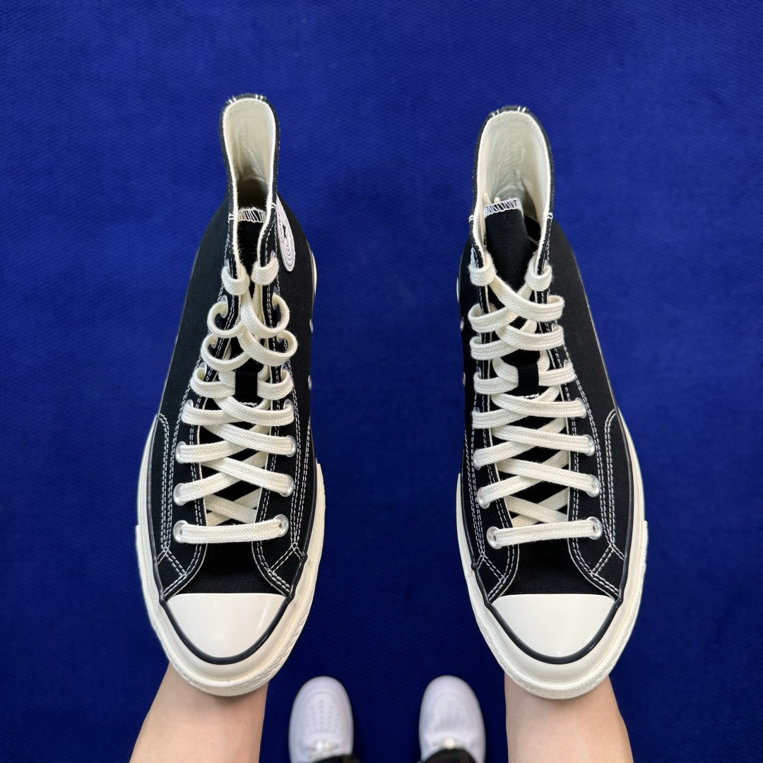 2026匡威全新发布！Converse CHUCK 70 X 星星标帆布鞋 黑色高帮 货号：A24225C 尺码：35 