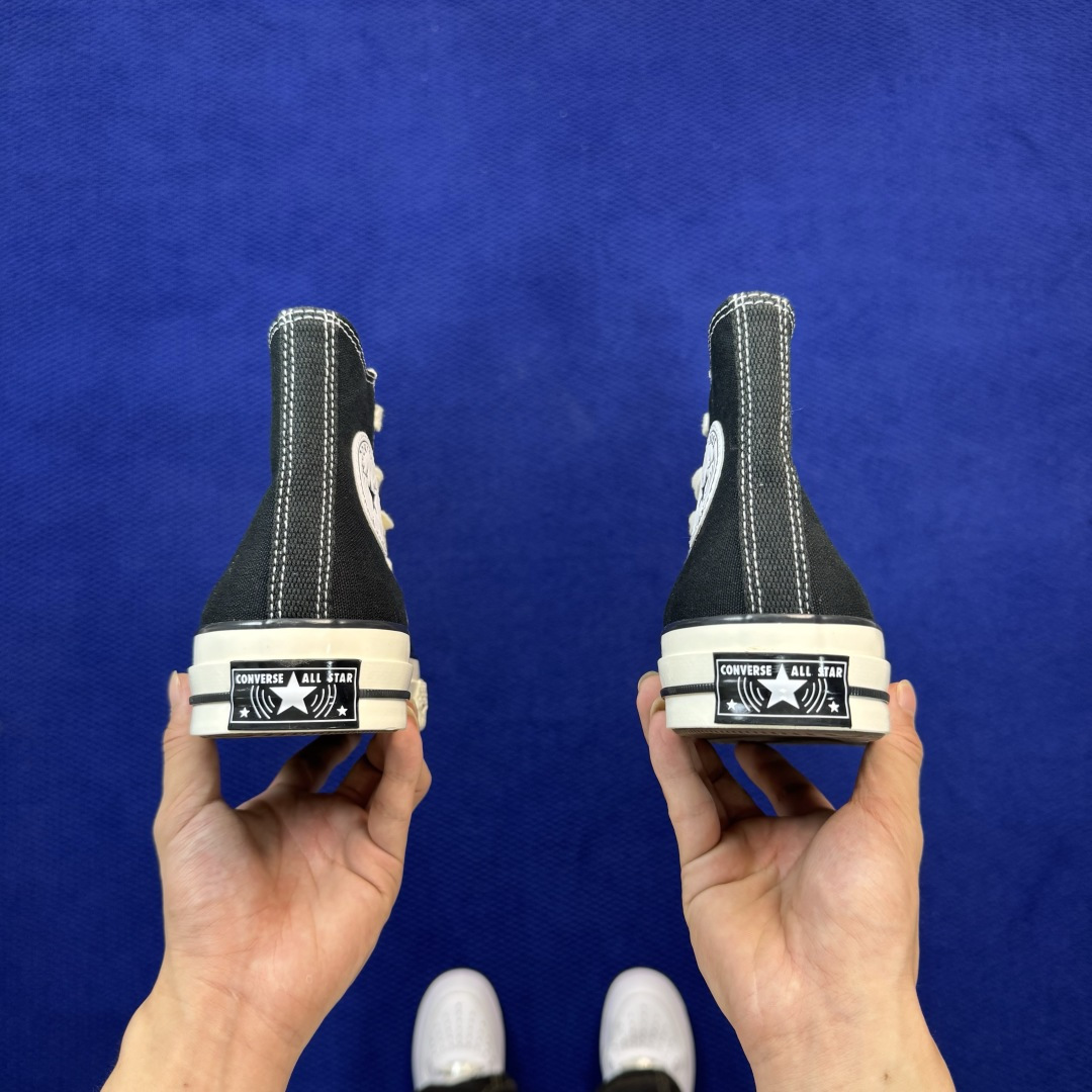2026匡威全新发布！Converse CHUCK 70 X 星星标帆布鞋 黑色高帮 货号：A24225C 尺码：35 