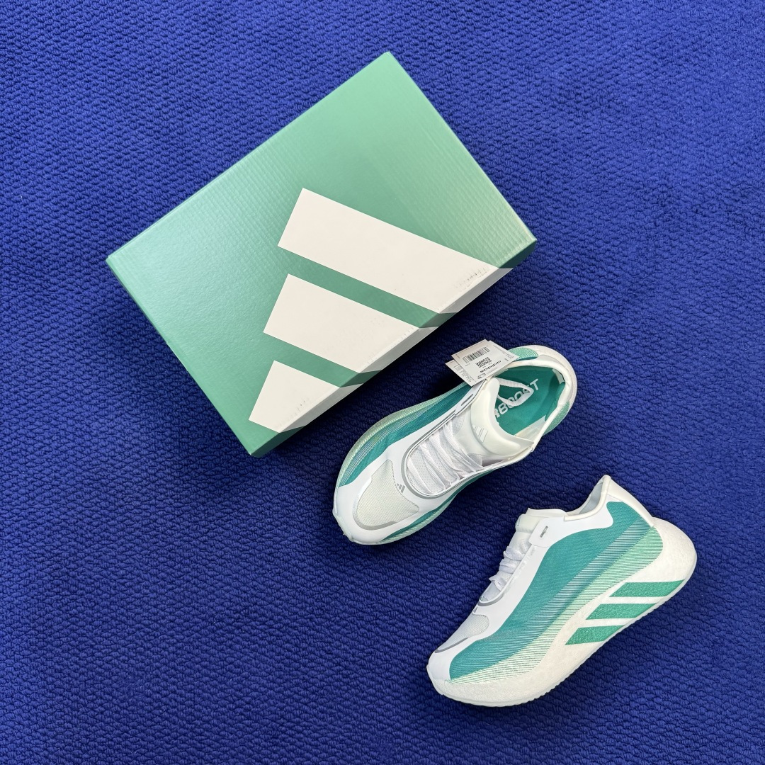 adidas Hyperboost Edge 巴斯夫爆米花跑步鞋 第2色:白绿 货号：KI1912 尺码：36-46带半