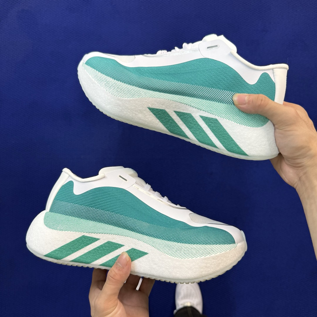 adidas Hyperboost Edge 巴斯夫爆米花跑步鞋 第2色:白绿 货号：KI1912 尺码：36-46带半