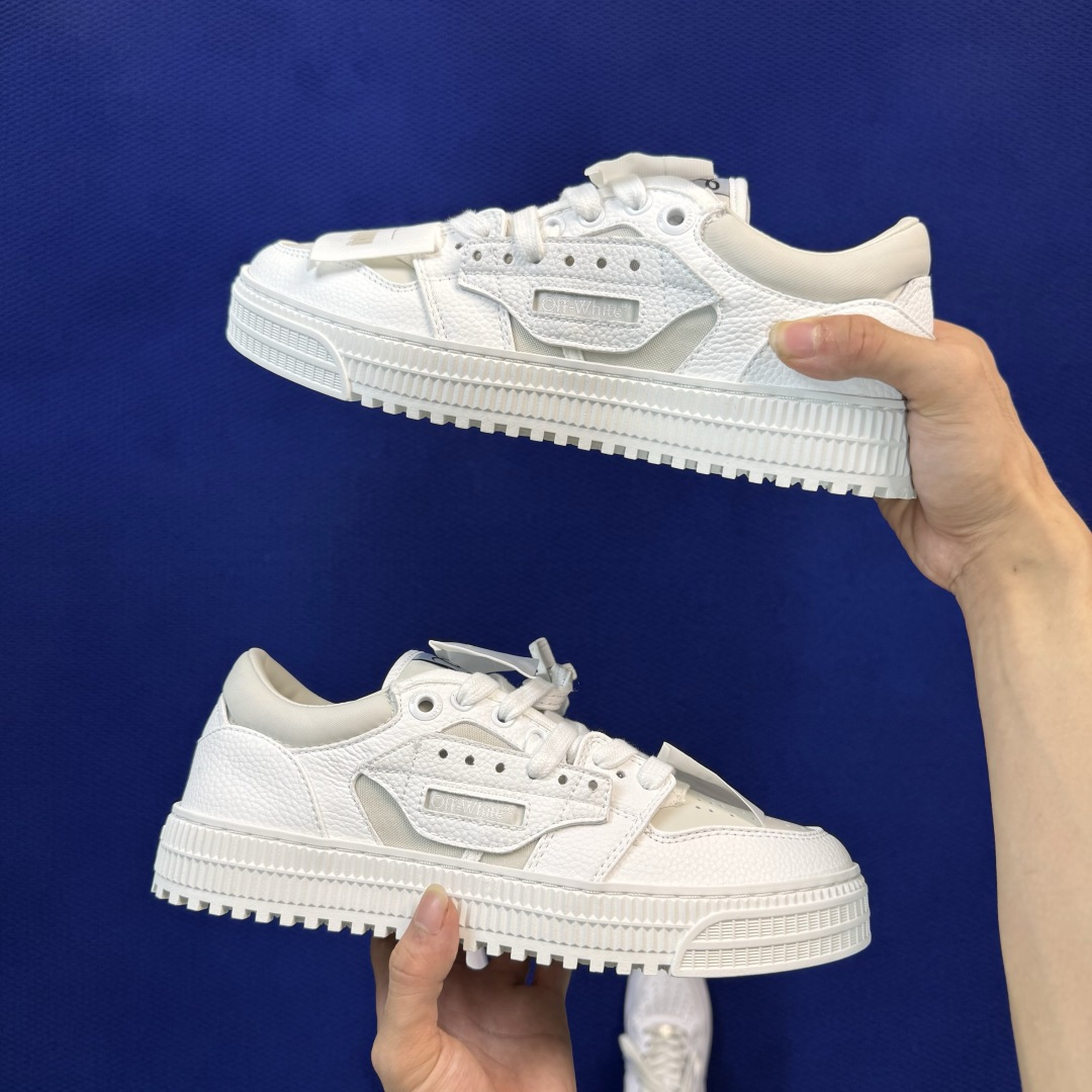 顶奢OW板鞋 OFF-WHITE 3.0 Court 第5色:白色 市面最强品质！全方位复刻！带原装扣全套包装 尺码：3
