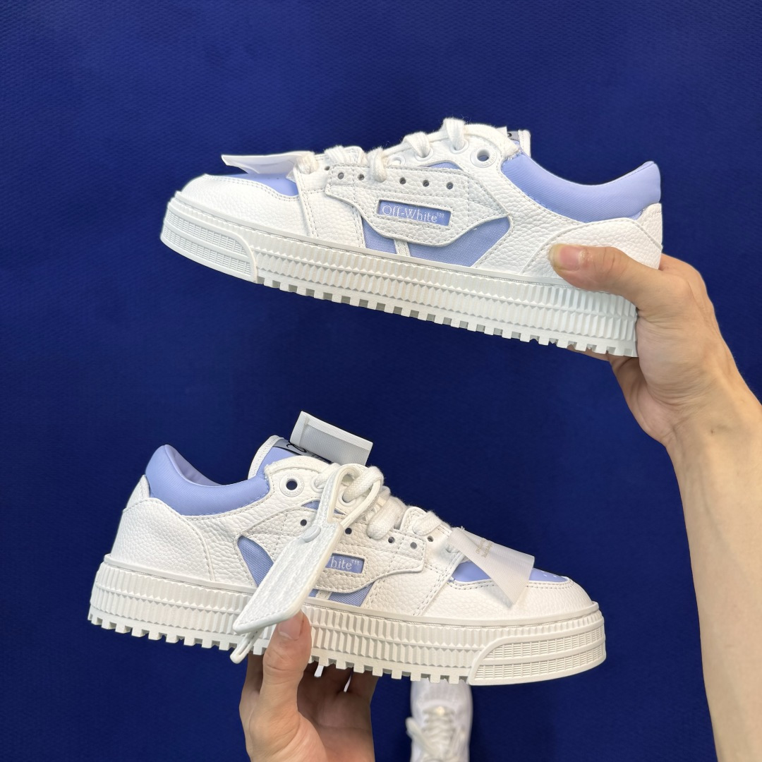 顶奢OW板鞋 OFF-WHITE 3.0 Court 第6色:白蓝 市面最强品质!全方位复刻!带原装扣全套包装 尺码:3 顶奢OW板鞋 OFF-WHITE 3.0 Court 第6色:白蓝 市面最强品质!全方位复刻!带原装扣全套包装 尺码:3