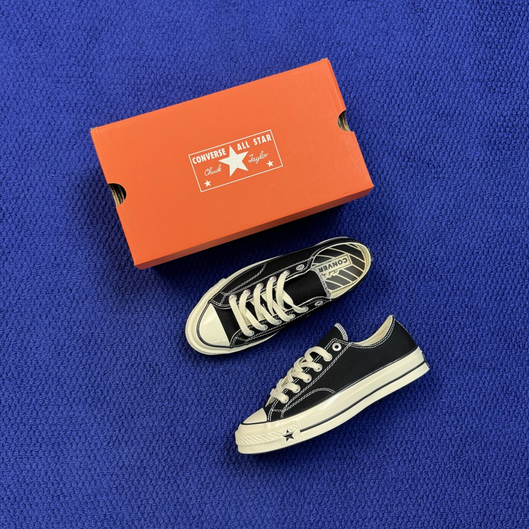 2026匡威全新发布！Converse CHUCK 70X 星星标帆布鞋 黑色低帮 货号：A24228C 尺码：35 3