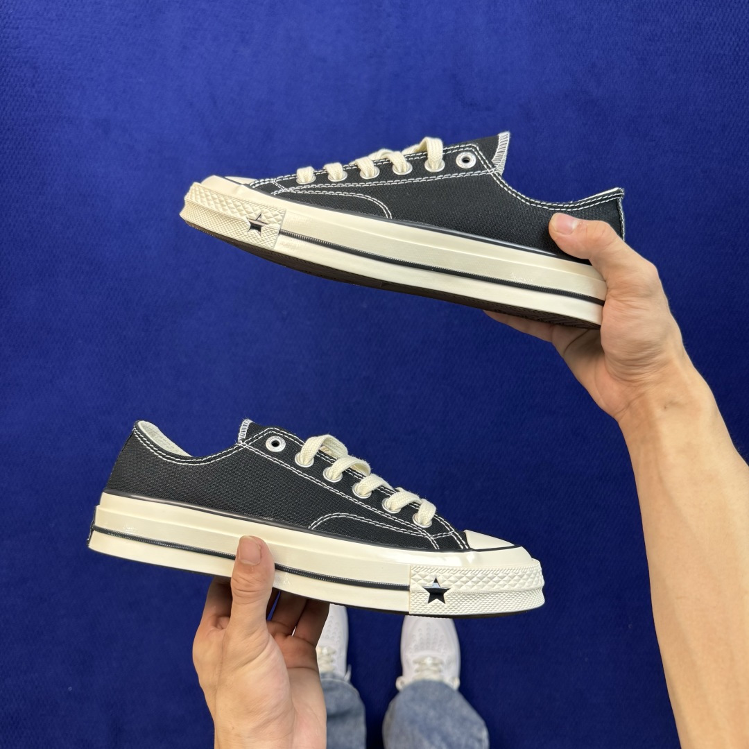 2026匡威全新发布！Converse CHUCK 70X 星星标帆布鞋 黑色低帮 货号：A24228C 尺码：35 3