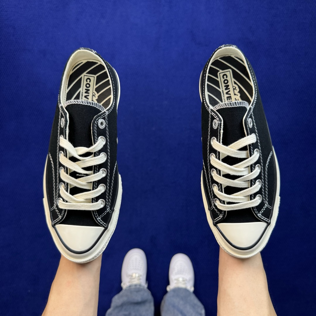 2026匡威全新发布！Converse CHUCK 70X 星星标帆布鞋 黑色低帮 货号：A24228C 尺码：35 3