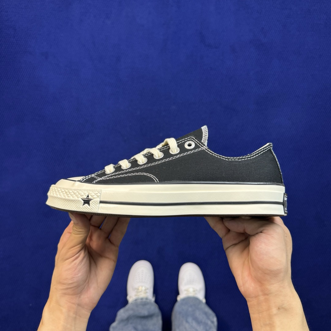 2026匡威全新发布！Converse CHUCK 70X 星星标帆布鞋 黑色低帮 货号：A24228C 尺码：35 3