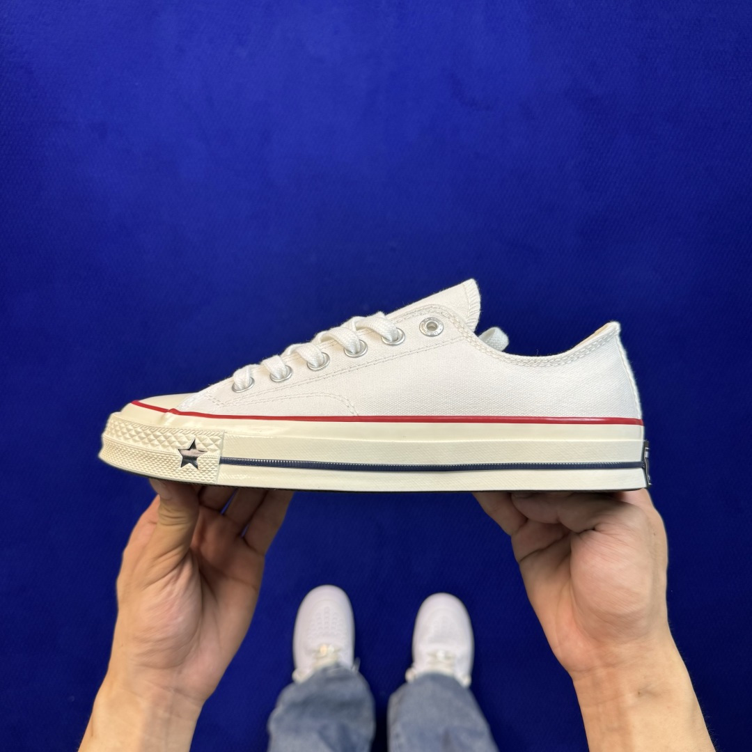 2026匡威全新发布！Converse CHUCK 70X 星星标帆布鞋 白色低帮 货号：A24230C 尺码：35 3