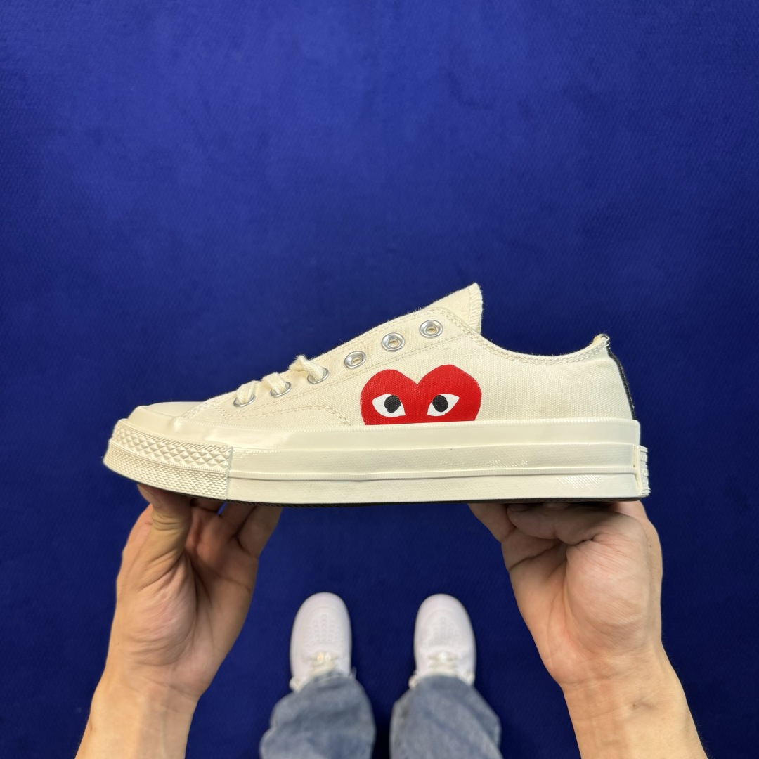 虎扑版‼️匡威川久保玲白色低帮！C Converse 匡威 Chuck 70 1970S 帆布休闲板鞋 行业一线头部硫化