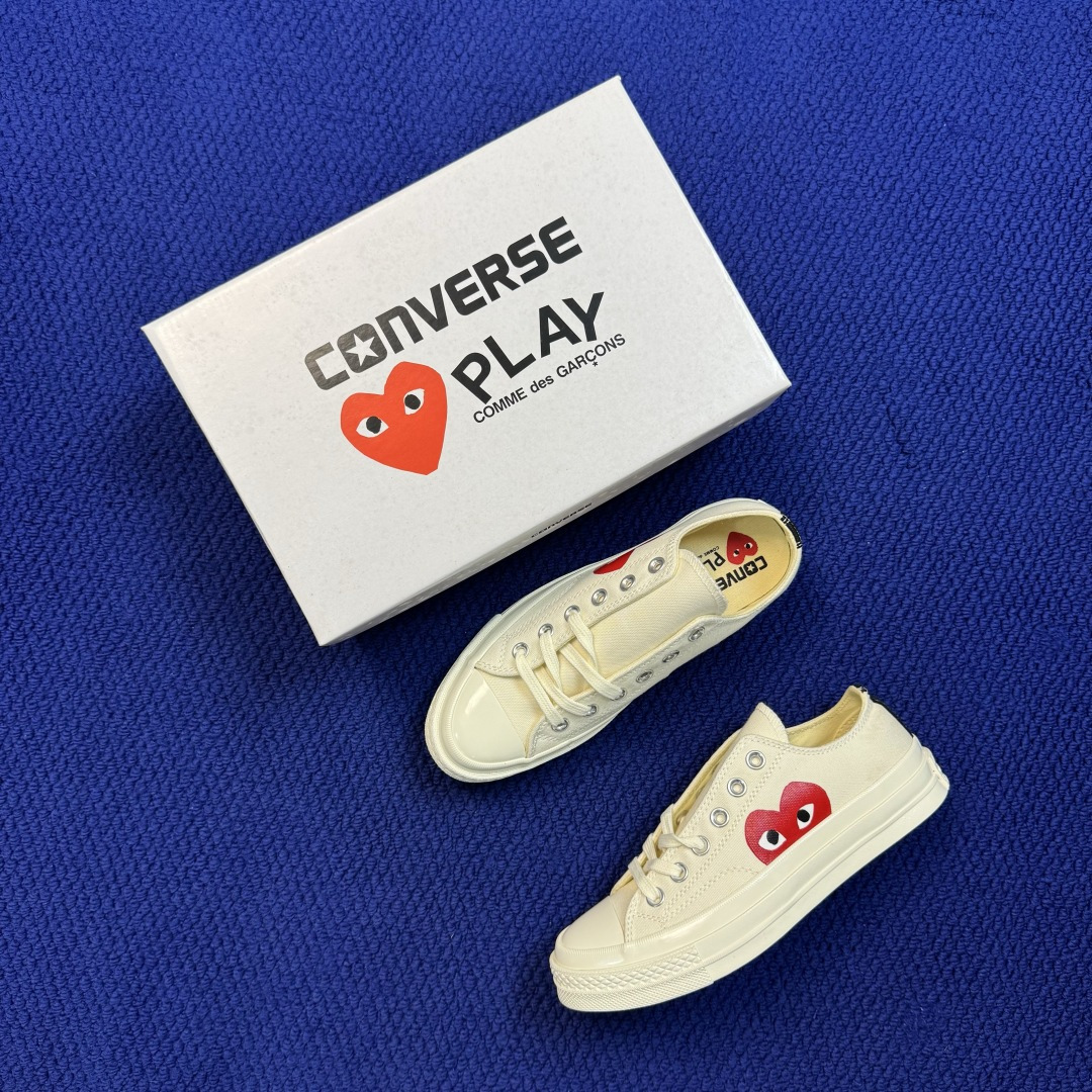 虎扑版‼️匡威川久保玲白色低帮！C Converse 匡威 Chuck 70 1970S 帆布休闲板鞋 行业一线头部硫化