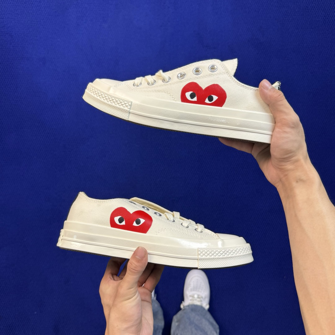 虎扑版‼️匡威川久保玲白色低帮！C Converse 匡威 Chuck 70 1970S 帆布休闲板鞋 行业一线头部硫化