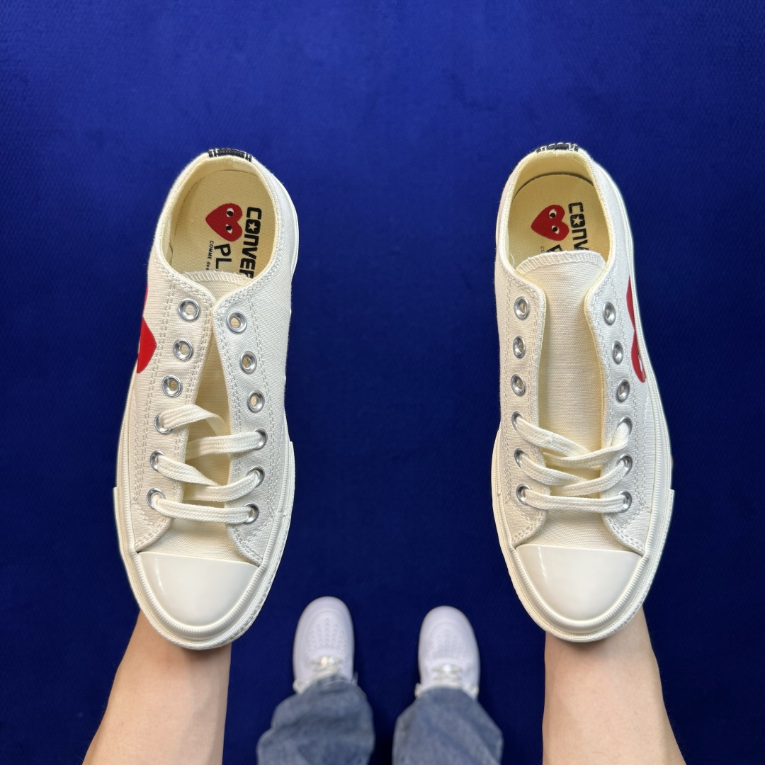 虎扑版‼️匡威川久保玲白色低帮！C Converse 匡威 Chuck 70 1970S 帆布休闲板鞋 行业一线头部硫化