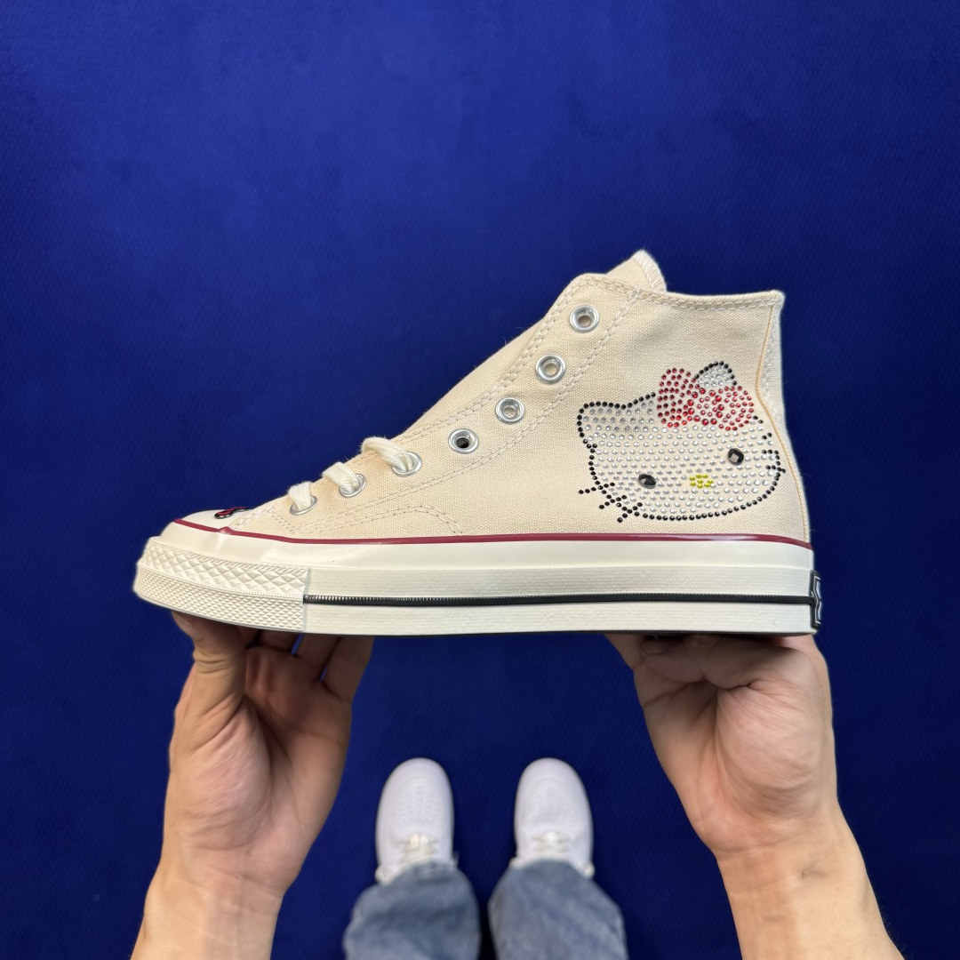 虎扑版‼️ 匡威 凯蒂猫高帮 A17695C Converse 匡威 Chuck 70 1970S 帆布休闲板鞋 行业一