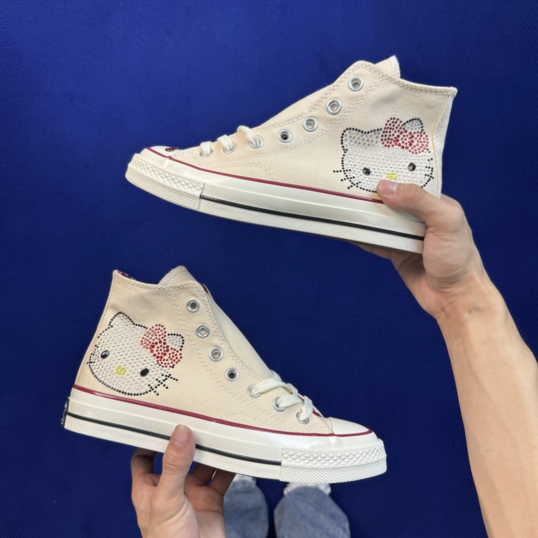 虎扑版‼️ 匡威 凯蒂猫高帮 A17695C Converse 匡威 Chuck 70 1970S 帆布休闲板鞋 行业一