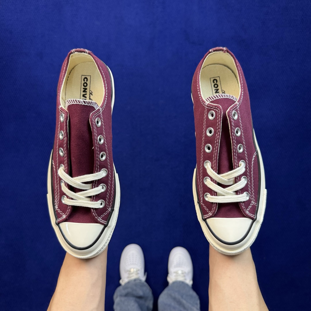 虎扑版‼️ 匡威 酒红低帮 C Converse 匡威 Chuck 70 1970S 帆布休闲板鞋 行业一线头部硫化大厂
