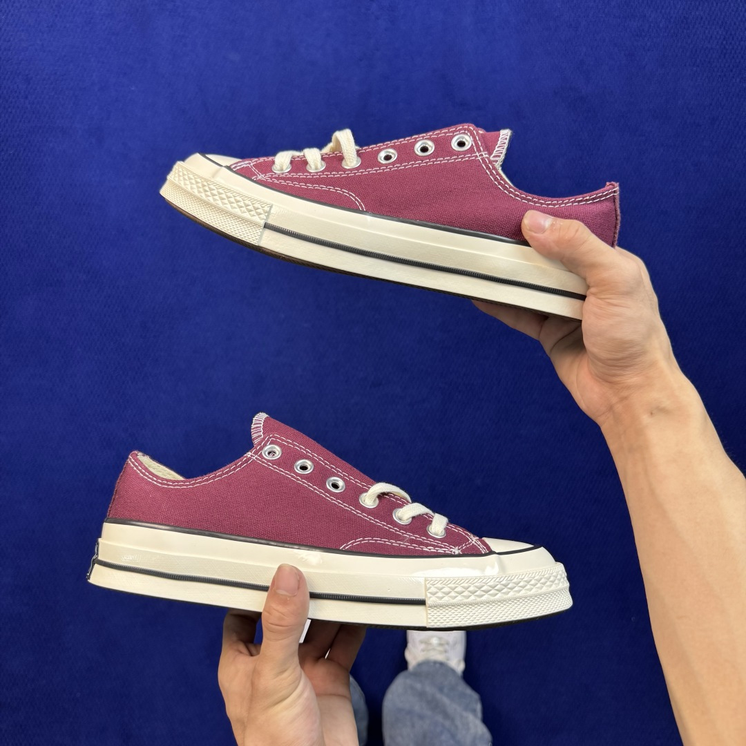虎扑版‼️ 匡威 酒红低帮 C Converse 匡威 Chuck 70 1970S 帆布休闲板鞋 行业一线头部硫化大厂
