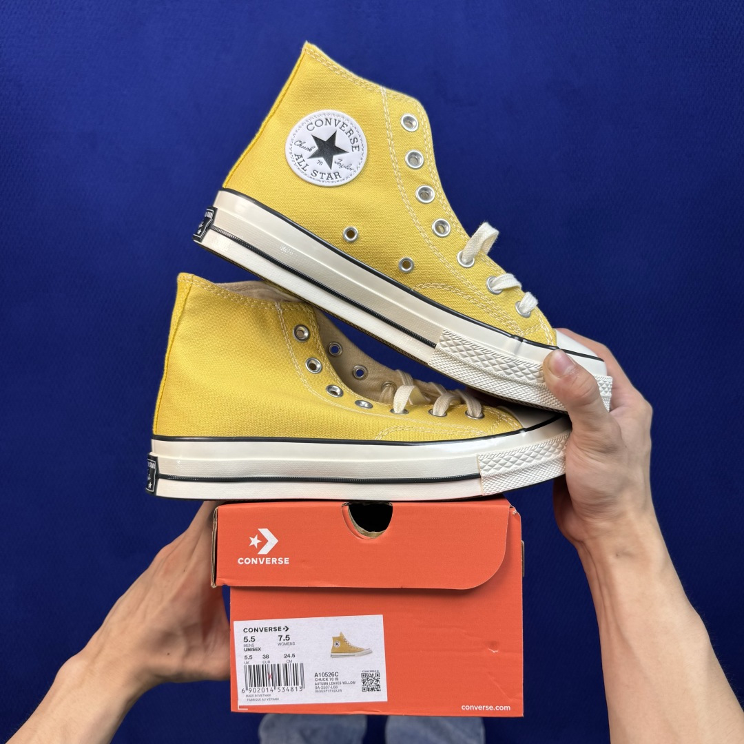 虎扑版‼️ 匡威 黄色高帮 A10526C Converse 匡威 Chuck 70 1970S 帆布休闲板鞋 行业一线