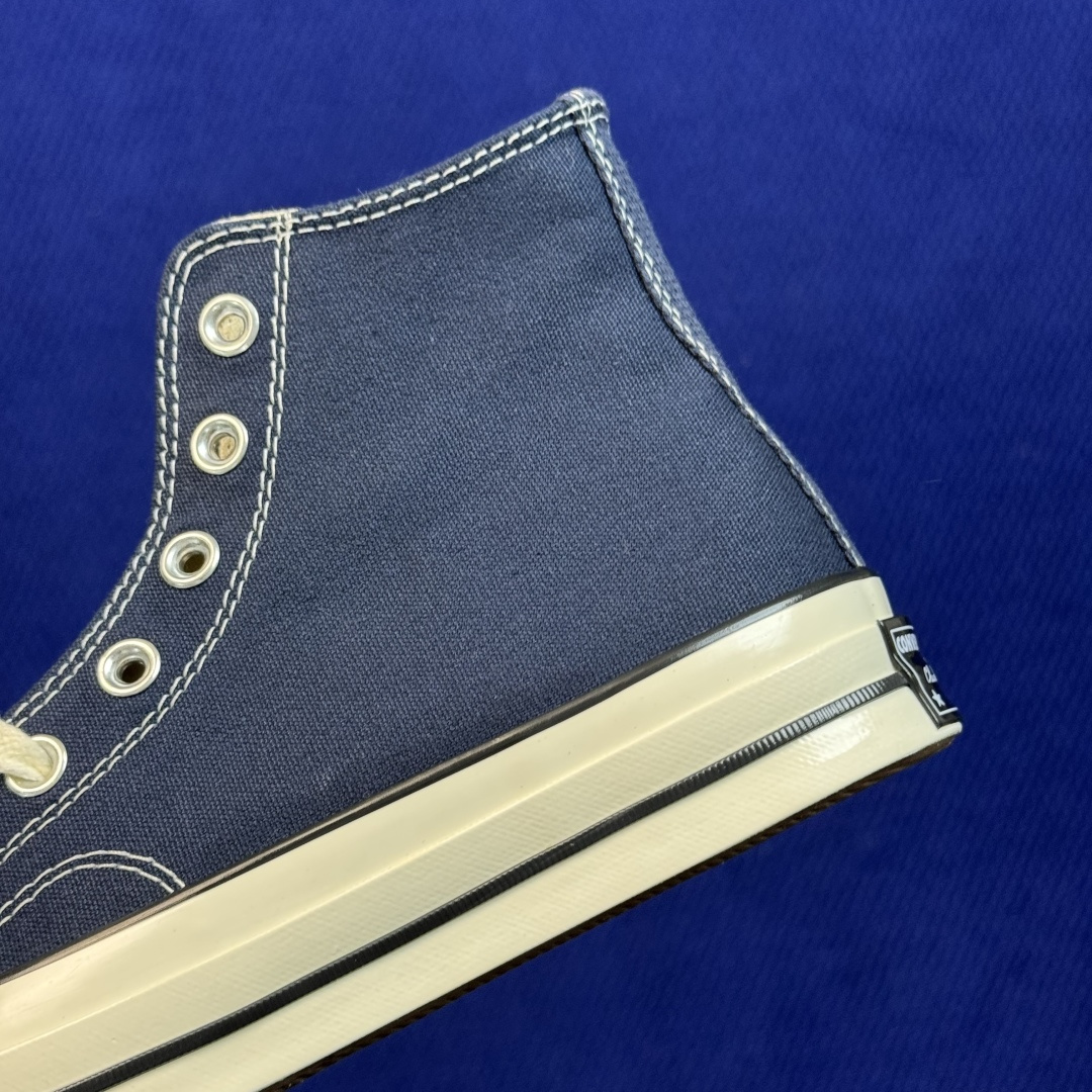虎扑版‼️ 匡威 藏蓝色高帮 C Converse 匡威 Chuck 70 1970S 帆布休闲板鞋 行业一线头部硫化大