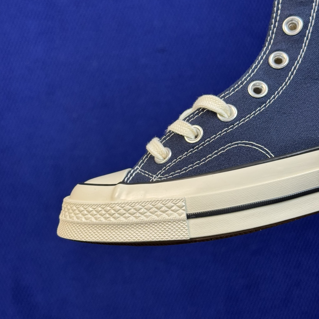虎扑版‼️ 匡威 藏蓝色高帮 C Converse 匡威 Chuck 70 1970S 帆布休闲板鞋 行业一线头部硫化大