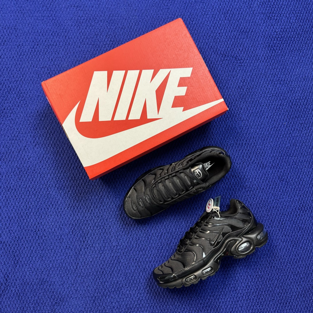 外贸私域爆款！Nike Air Max Plus 低帮气垫跑鞋 大厂纯原高品！maxplus 第1色:黑武士 货号：-0