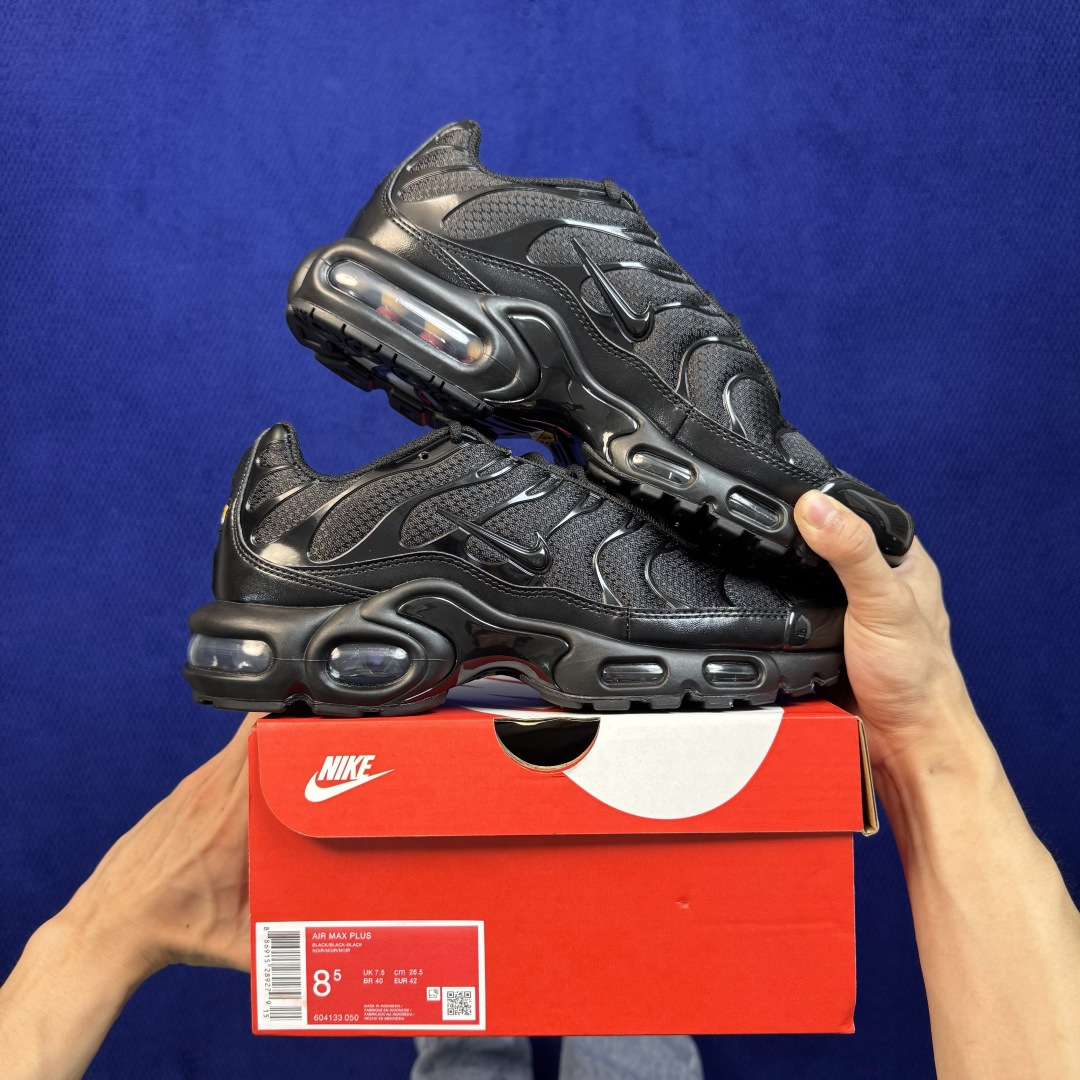 外贸私域爆款！Nike Air Max Plus 低帮气垫跑鞋 大厂纯原高品！maxplus 第1色:黑武士 货号：-0