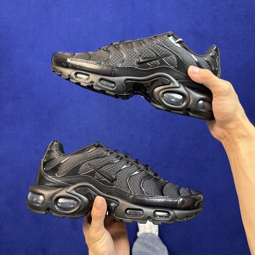 外贸私域爆款！Nike Air Max Plus 低帮气垫跑鞋 大厂纯原高品！maxplus 第1色:黑武士 货号：-0