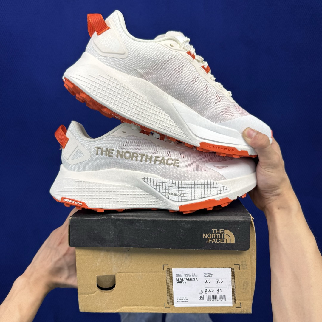 北面越野跑鞋 THE NORTH FACE Altamesa 500 V2 网纱面 第4色：白红 尺码：36-45