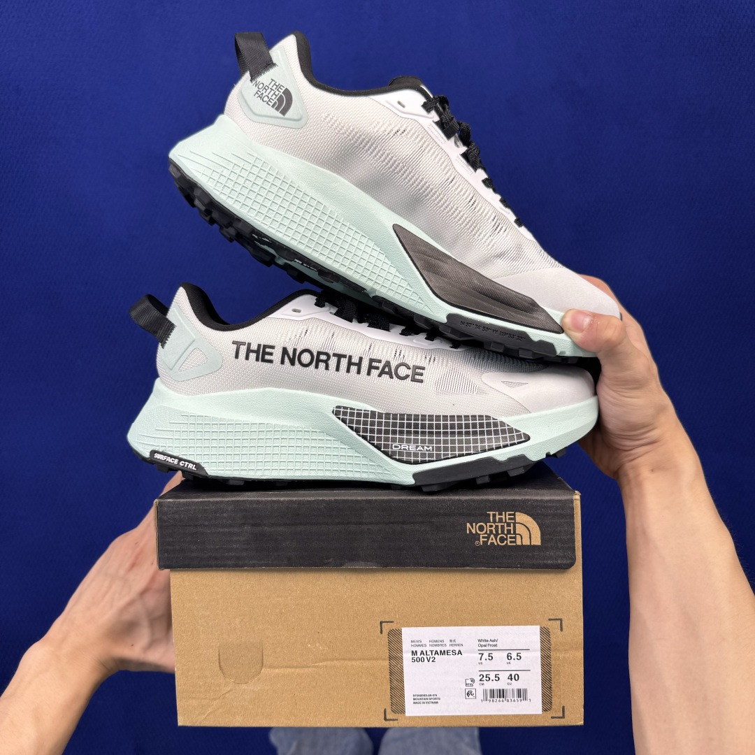 北面越野跑鞋 THE NORTH FACE Altamesa 500 V2 网纱面 第5色：白浅绿 尺码：36-45