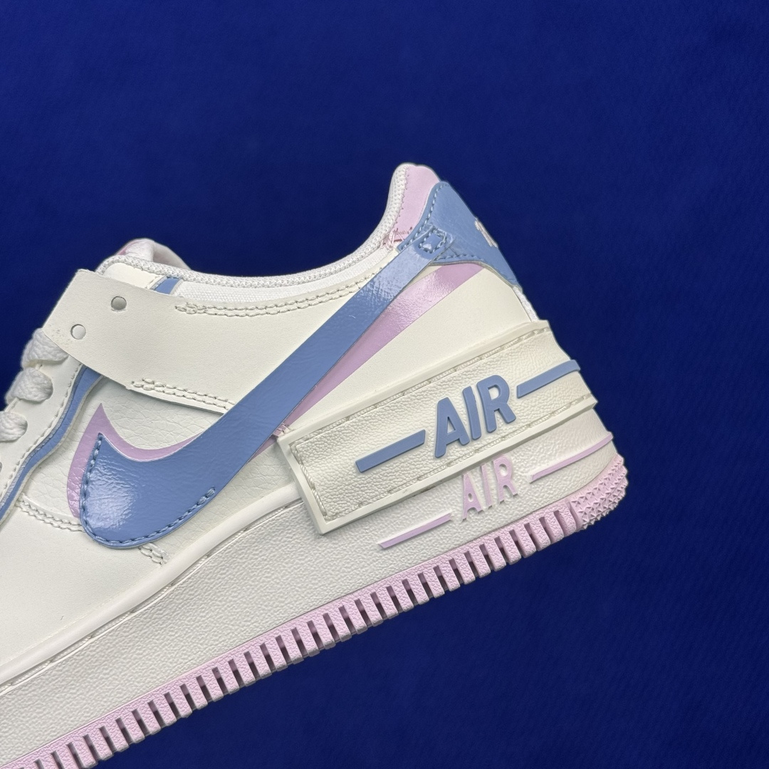 3A空军！马卡龙系列第63色：白蓝紫 Nike AIR Force 1 Shadow 空军一号 百分百每个配色原鞋开发！