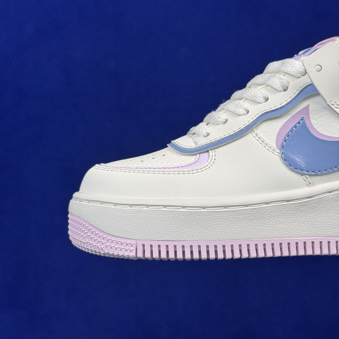 3A空军！马卡龙系列第63色：白蓝紫 Nike AIR Force 1 Shadow 空军一号 百分百每个配色原鞋开发！