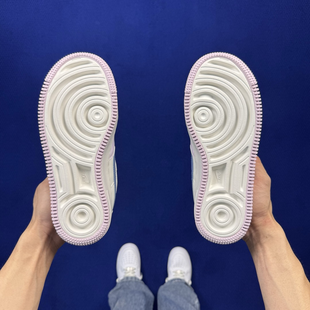 3A空军！马卡龙系列第63色：白蓝紫 Nike AIR Force 1 Shadow 空军一号 百分百每个配色原鞋开发！
