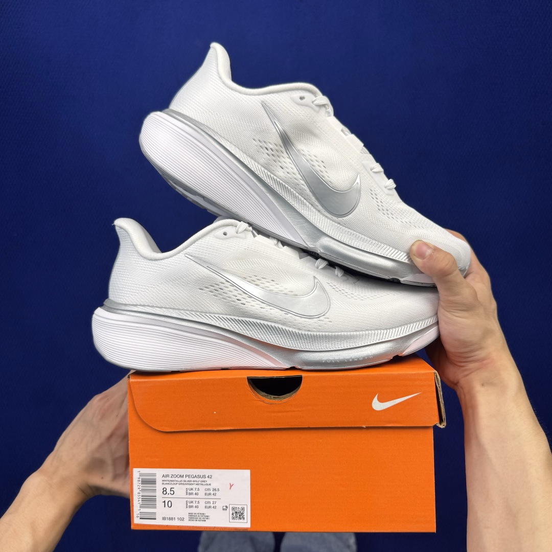 马拉松登月系列 YZ纯原1:1品质！ Nike Air Zoom Pegasus 42代黑白 超高清洁度！ 第4色:灰白