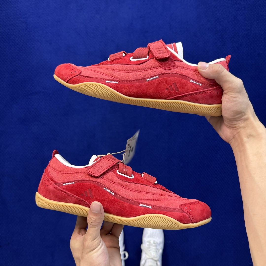 阿迪薄底魔术贴休闲鞋 女款 adidas FOS URBAN REVERIE 第6色: 红色 货号：KJ0988 尺码：