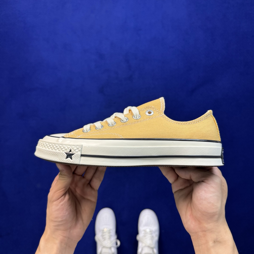 2026匡威全新发布！Converse CHUCK 70X 星星标帆布鞋 黄色低帮 货号：A24236C 尺码：35 3