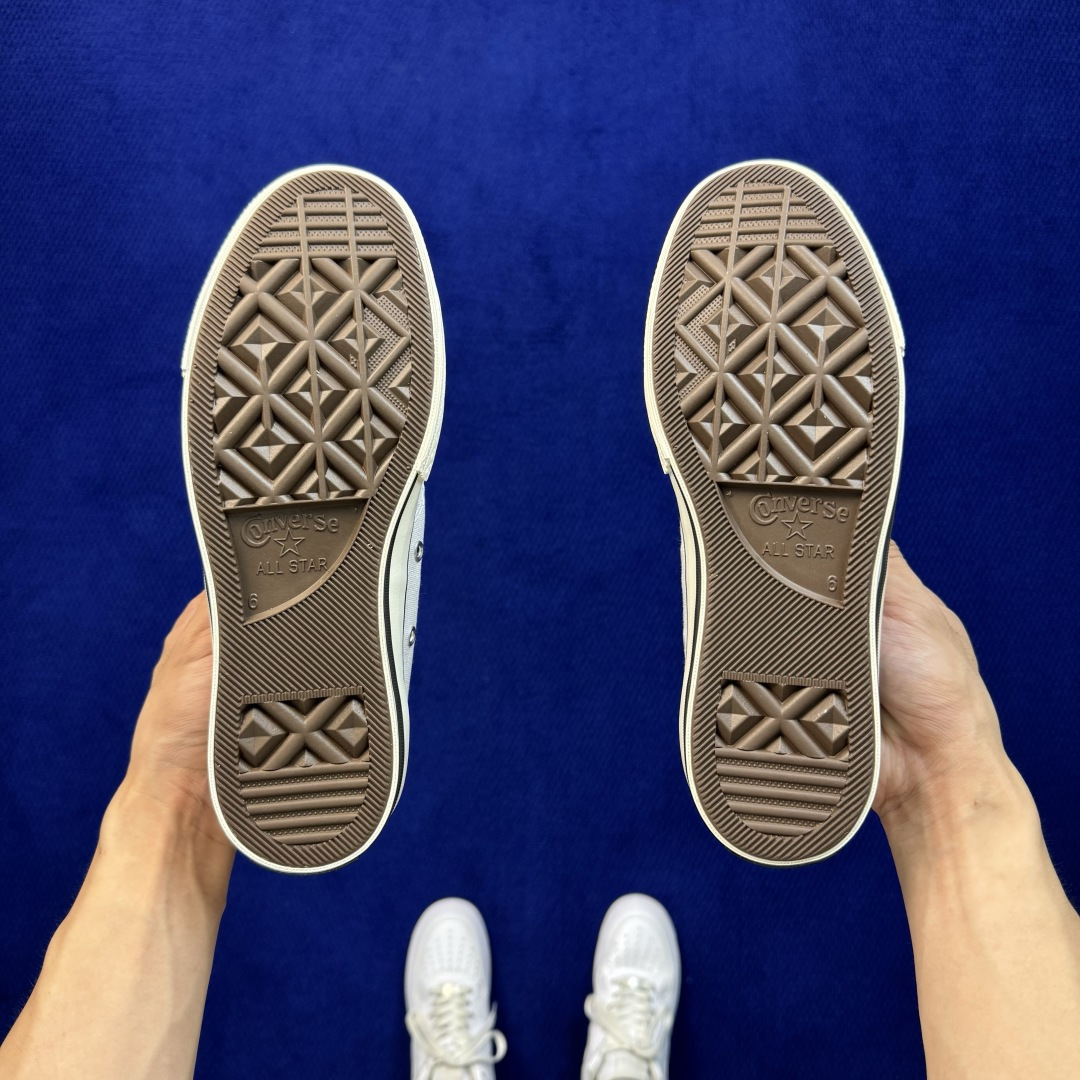 虎扑版‼️ 匡威 奶油蓝低帮 C Converse 匡威 Chuck 70 1970S 帆布休闲板鞋 行业一线头部硫化大
