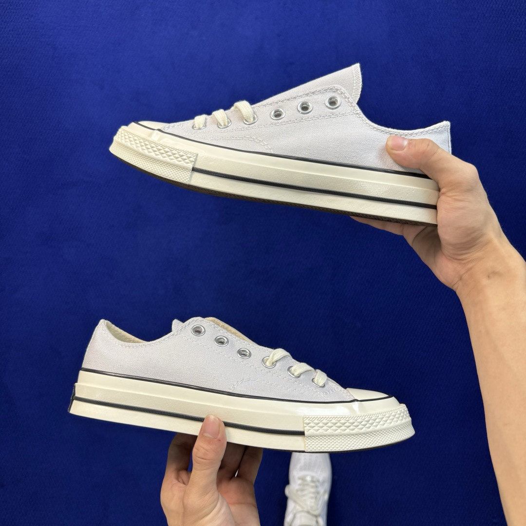 虎扑版‼️ 匡威 奶油蓝低帮 C Converse 匡威 Chuck 70 1970S 帆布休闲板鞋 行业一线头部硫化大