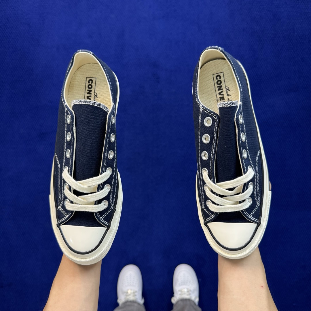 虎扑版‼️ 匡威 藏蓝低帮 C Converse 匡威 Chuck 70 1970S 帆布休闲板鞋 行业一线头部硫化大 虎扑版‼️ 匡威 藏蓝低帮 C Converse 匡威 Chuck 70 1970S 帆布休闲板鞋 行业一线头部硫化大