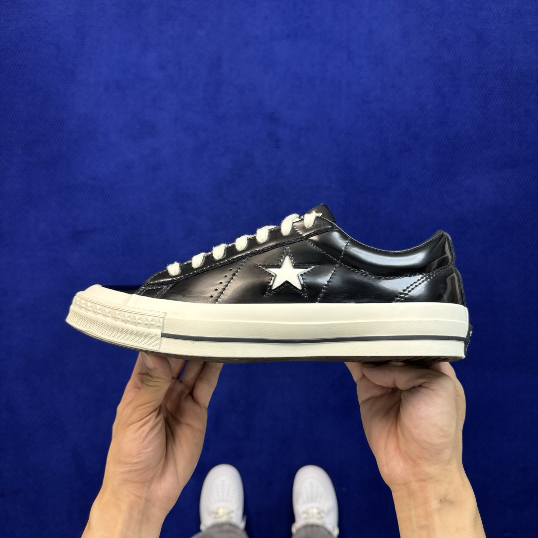 虎扑版‼️ 匡威OneStar星星鞋 光面皮黑色 Converse One Star Ox 帆布休闲板鞋 A17901C