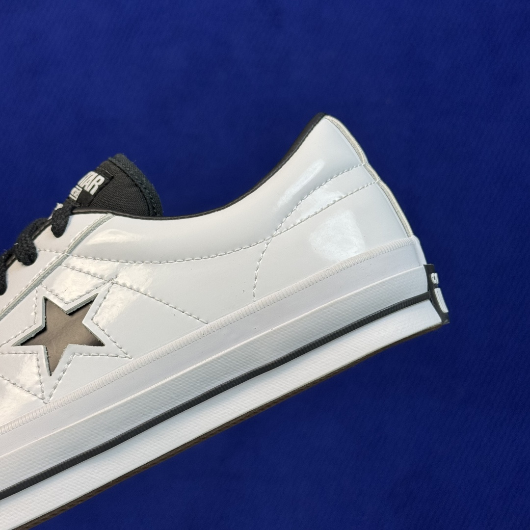 虎扑版‼️ 匡威OneStar星星鞋 光面皮白黑 Converse One Star Ox 帆布休闲板鞋 C 行业一线头