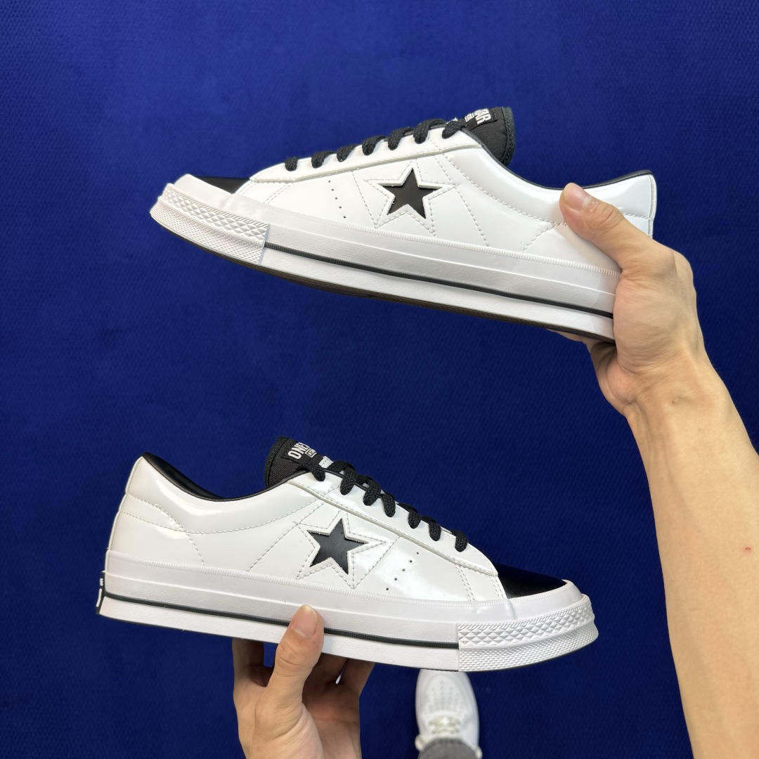 虎扑版‼️ 匡威OneStar星星鞋 光面皮白黑 Converse One Star Ox 帆布休闲板鞋 C 行业一线头