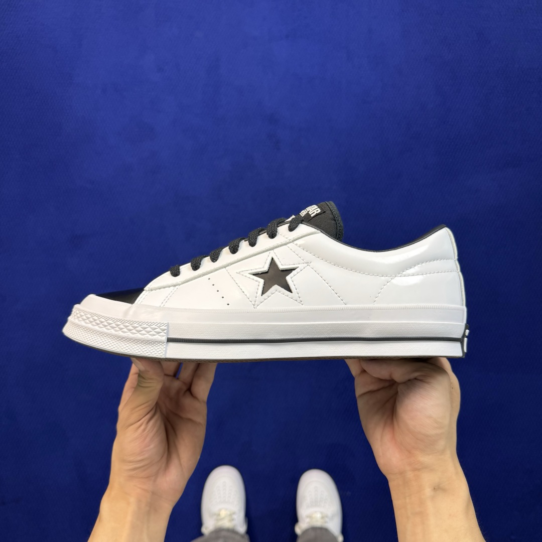 虎扑版‼️ 匡威OneStar星星鞋 光面皮白黑 Converse One Star Ox 帆布休闲板鞋 C 行业一线头