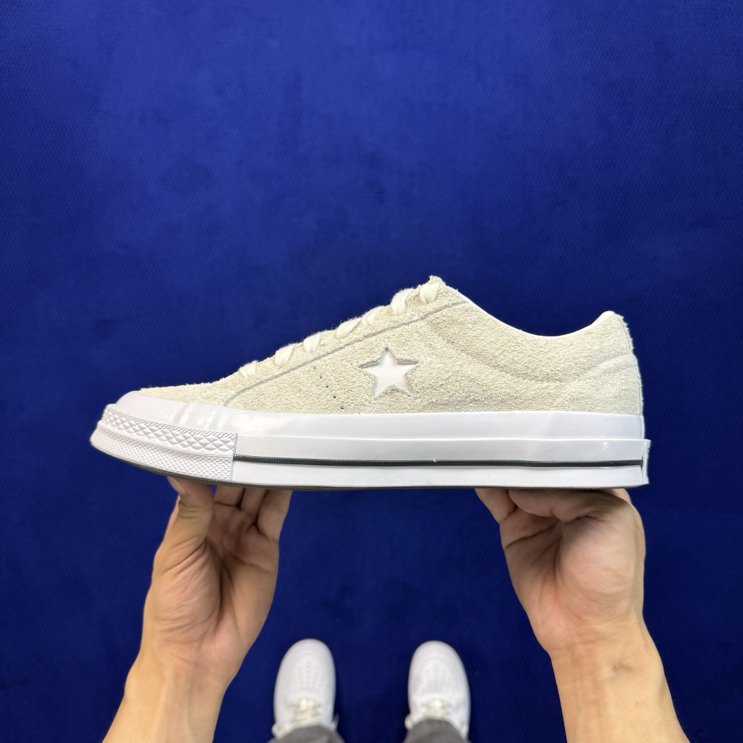 虎扑版‼️ 匡威OneStar星星鞋 翻毛皮白色 Converse One Star Ox 帆布休闲板鞋 C 行业一线头